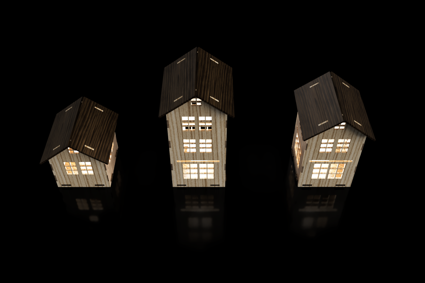 Light Up House Design for Laser Cutting