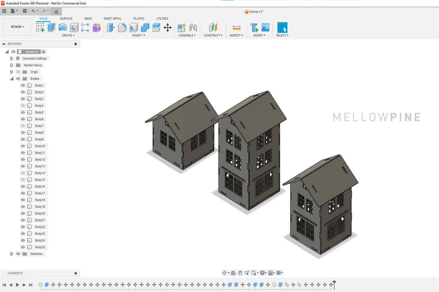 Light Up House Design for Laser Cutting