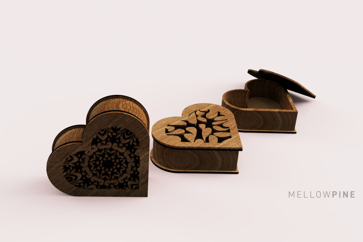 Heart Shaped Jewelry Box Laser Cut File