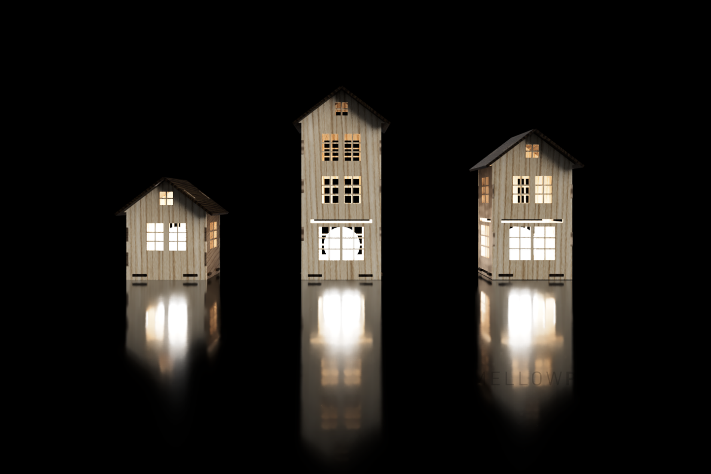 Light Up House Design for Laser Cutting