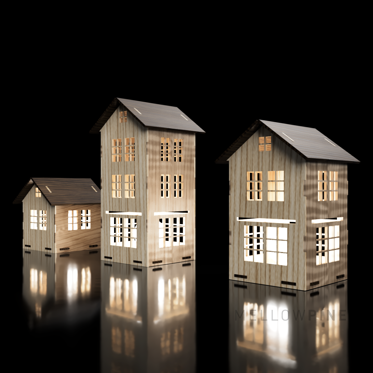 Light Up House Design for Laser Cutting