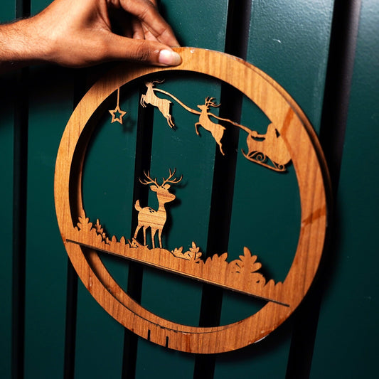 Reindeer Ornament SVG EPS File Designfor Laser Cutting